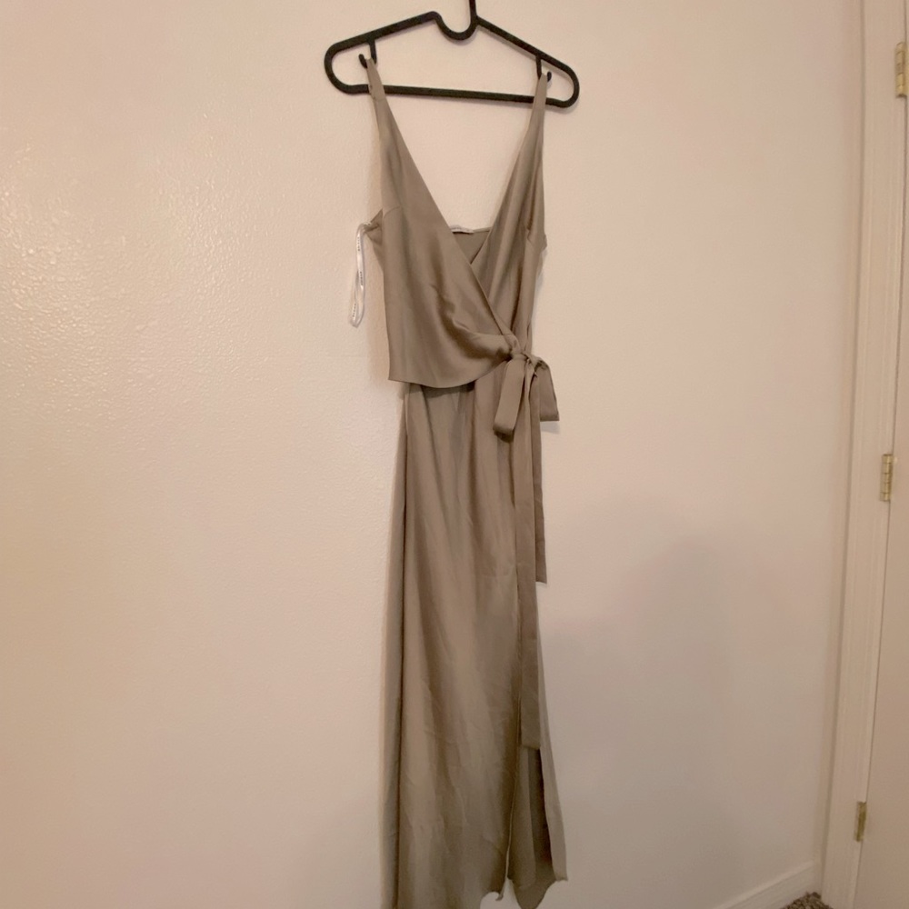SHEIKE SATIN OLIVE DRESS